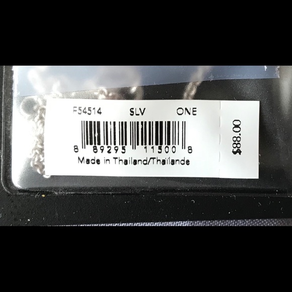 Coach Open Circle Stone Necklace & Earrings Silver - Picture 4 of 5